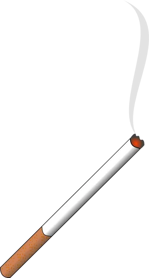 Lit Cigarette Smoke Curling Upward.png PNG