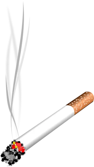 Lit Cigarette Smoke Illustration