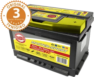 Lithium Ion Car Battery Master Sport PNG image