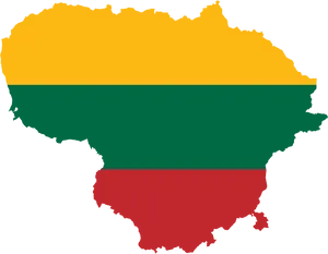 Lithuania Flag Map Outline PNG image