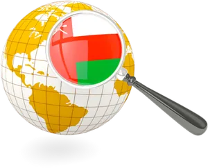 Lithuania Focused Globewith Magnifying Glass PNG image