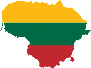 Lithuania Map Outlined With Flag Colors PNG image