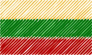 Lithuanian Flag Pencil Crayon Drawing PNG image