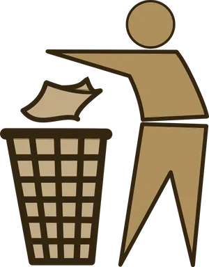 Litter Disposal Sign Icon PNG