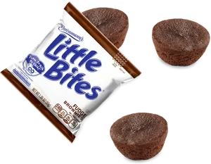 Little Bites Fudge Brownies Packagingand Product PNG image