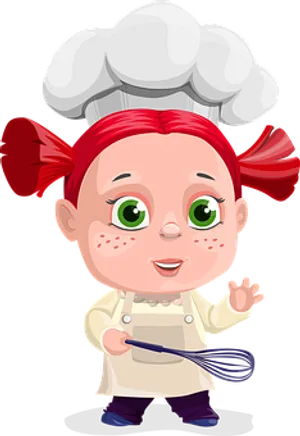 Little Chef Girl Cartoon Character