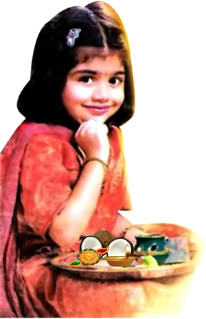 Little Girl Celebrating Raksha Bandhan PNG image