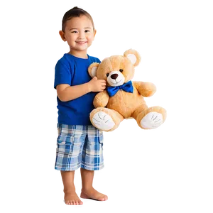 Little Kid With Teddy Bear Png 06212024 PNG image