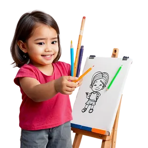 Little Kids Drawing PNG 17
