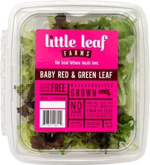 Little Leaf Farms Baby Red Green Lettuce Packaging PNG image