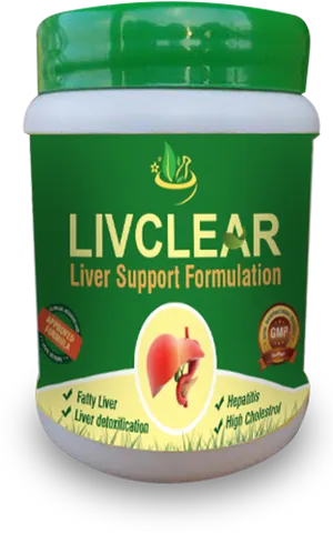 Liv Clear Liver Support Supplement Bottle PNG image