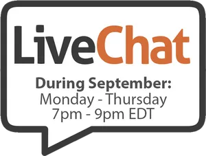 Live Chat Service Hours Announcement PNG image