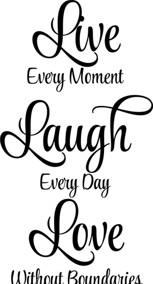Live Laugh Love Inspirational Quote PNG image