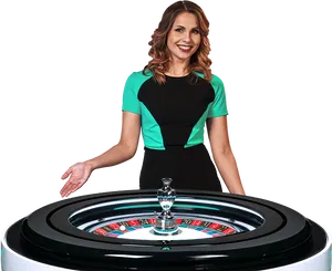 Live Roulette Dealerat Table PNG image