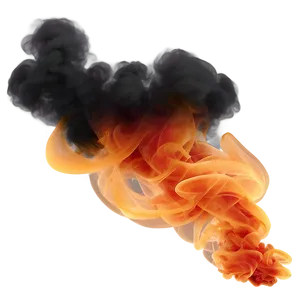 Lively Orange Smoke PNG Ruw