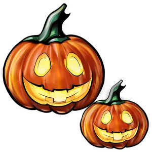 Lively Pumpkin Outline Expression PNG 24 PNG