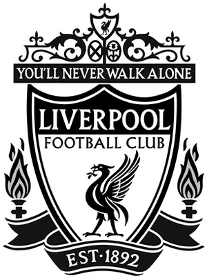 Liverpool F C Crest Blackand White PNG image