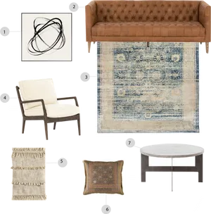 Living Room Furniture Collection PNG image