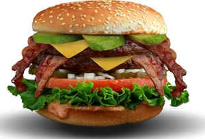 Loaded Bacon Avocado Burger.jpg PNG image