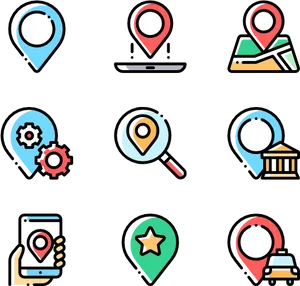 Location Pin Icons Set PNG image