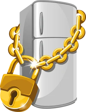 Locked Refrigerator Vector PNG image