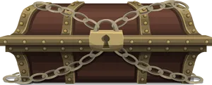 Locked Treasure Chestwith Chains PNG image