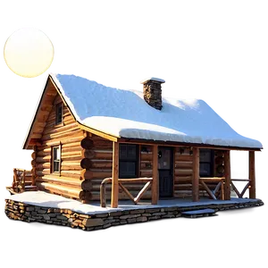 Log Cabin At Sunset PNG 92