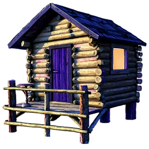 Log Cabin At Sunset PNG Oys99