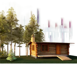 Log Cabin By The Lake Png 06122024 PNG image