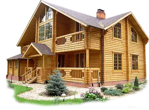 Log Cabin Exterior Design PNG