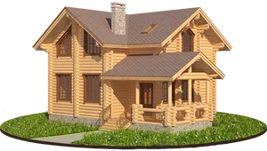 Log Cabin Home Design PNG image
