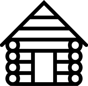 Log Cabin Icon Outline PNG image