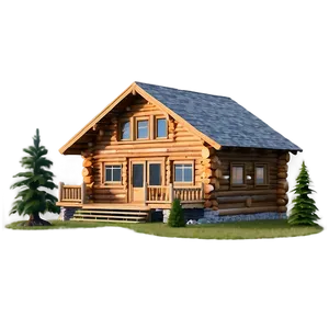 Log Cabin In The Woods Png 06122024 PNG image