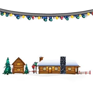 Log Cabin With Christmas Lights PNG Nfa PNG