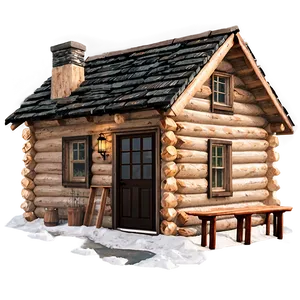 Log Cabin With Fireplace Png 06122024 PNG image