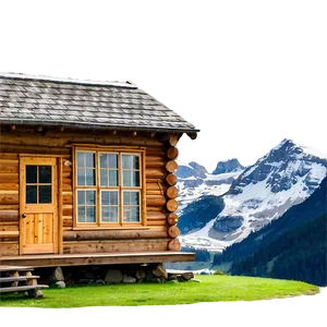 Log Cabin With Mountain Backdrop PNG 23 PNG
