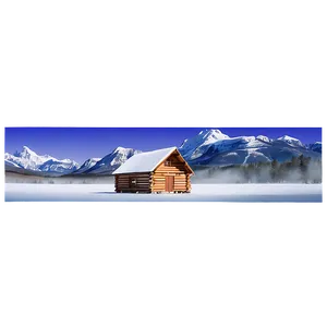 Log Cabin With Mountain Backdrop PNG Eev41 PNG