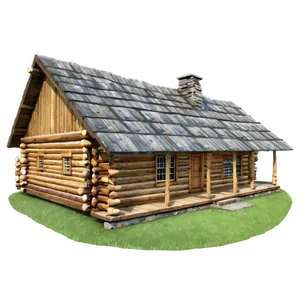 Log Cabin With Mountain Backdrop Png Xko43 PNG image