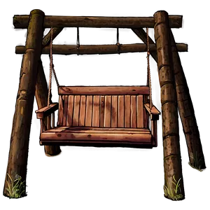 Log Cabin With Porch Swing PNG Odh15 PNG