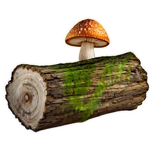 Log With Mushrooms Png 75 PNG image