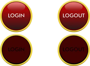 Login Logout Buttons Graphic PNG image