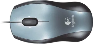 Logitech Wired Mouse Top View PNG image