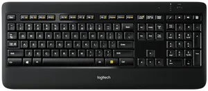 Logitech Wireless Keyboard Black PNG image