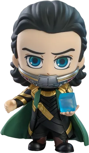 Loki Funko Pop Figure With Tesseract PNG