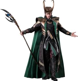 Loki With Scepter Full Costume PNG image