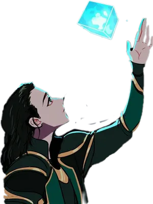 Lokiwith Tesseract Illustration PNG image