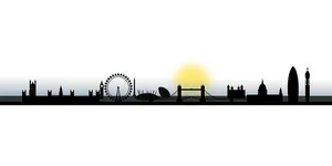 London Skyline Silhouette Sunset PNG image
