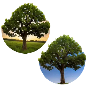 Lone Oak Landscape PNG Ajs PNG