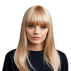 Long Blonde Bangs PNG 2