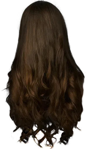 Long Brunette Wavy Hairstyle Black Background